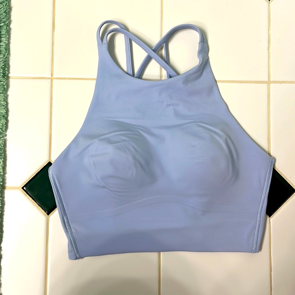 Lululemon, size 4, blue/grey sports bra